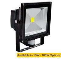 Lighthouse IP65 Ultra Efficient LED Black Aluminium PIR Floodlight