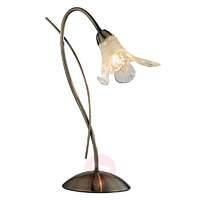Lily antique brass table lamp