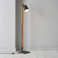 liber black wood effect floor lamp