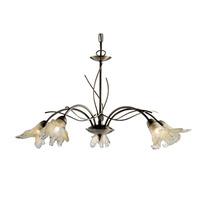 lily antique brass 5 lamp ceiling light