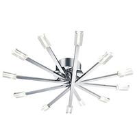 lina chrome finish spoke ceiling light with clear frosted glass