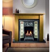 Lincoln Wooden Fireplace Package With Tulip Cast Iron Tiled Fire Insert
