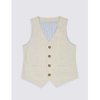 Linen Blend 4 Button Waistcoat (3-14 Years)