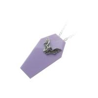 Lilac Bat Coffin Necklace