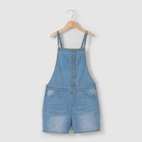 Lightweight Denim Dungaree Shorts, 10-16 Yrs