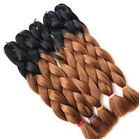 Light Auburn Box Braids Jumbo Hair Extensions 24inch Kanekalon 3 Strand 80-100g/pcs gram Hair Braids