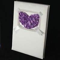 lilac rose heart guest book with tri fold blank pages