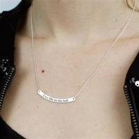 live life to the full bar necklace silver