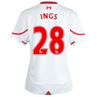 Liverpool Away Shirt 2015/16 - Womens White with Ings 28 printing