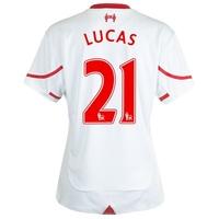 Liverpool Away Shirt 2015/16 - Womens White with Lucas 21 printing