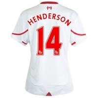 Liverpool Away Shirt 2015/16 - Womens White with Henderson 14 printing