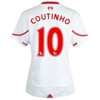 Liverpool Away Shirt 2015/16 - Womens White with Coutinho 10 printing