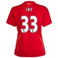 Liverpool Home Shirt 2015/16 - Womens Red with Ibe 33 printing