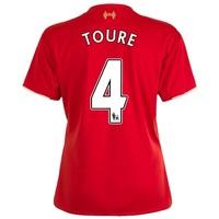 Liverpool Home Shirt 2015/16 - Womens Red with Toure 4 printing