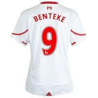 Liverpool Away Shirt 2015/16 - Womens White with Benteke 9 printing