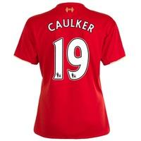 Liverpool Home Shirt 2015/16 - Womens Red with Caulker 19 printing