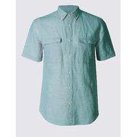 Limited Edition Linen Rich Slim Fit Shirt with Pockets