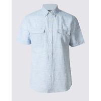 Limited Edition Linen Rich Slim Fit Shirt with Pockets