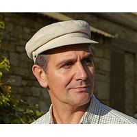 Linen Barge Cap, Natural, Size Medium, Linen