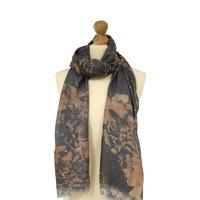 liza scarf grey with brown butterflies