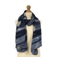 liza scarf navy peacock print