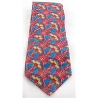 liberty red blue patterned tana lawn cotton tie