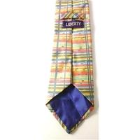 Liberty Bright Multi-coloured Geometric Grid Printed Designer Silk Tie