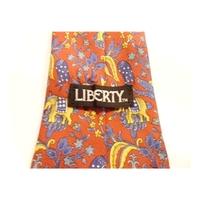 Liberty Silk Tie Red & Gold With Fun Elephant Design