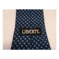 Liberty Silk Tie Navy With Blue Spots