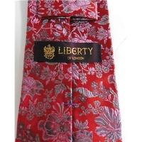 Liberty Red Metallic Floral Silk Tie