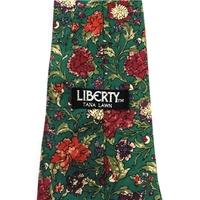 liberty tana lawn green floral tie