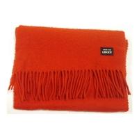 Liberty One Size Wool Poppy Red Scarf With Fringing