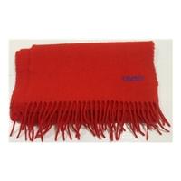 Liberty One Size Lambswool Red Scarf With Fringing