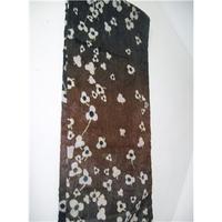 Liberty Teal and Brown Patterned velvet scarf