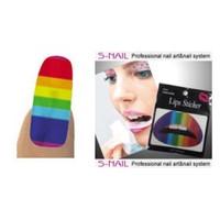 lip tattoo 16 nail foils rainbow