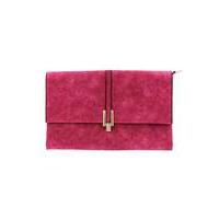 lizzie lee suede effect fold over clutch