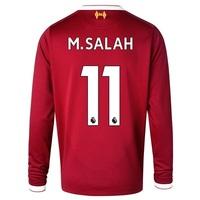 Liverpool Home Shirt 2017-18 - Long Sleeve - Kids with M.Salah 11 prin, Red