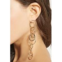 linked hoop drop earrings