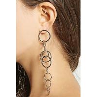 linked hoop drop earrings