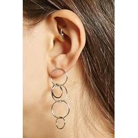 linked hoop drop earrings