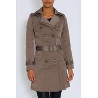 Light Grey Mid-Length Trench Coat