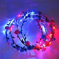 Light Up Led Flower Crown Chrysanthemum Emitting Headband Led Light Headwear Halloween Christmas Holiday Items