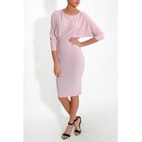 Light Pink Long Sleeve Midi Dress