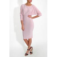 light pink long sleeve midi dress