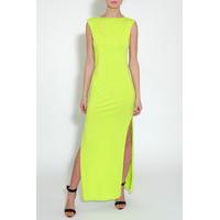 Lime Double Split Detailed Back Maxi Dress