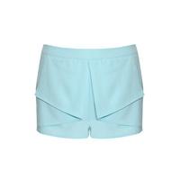 Light Blue Fold Front Shorts