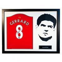 liverpool fc gerrard signed shirt silhouette