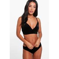 Line Velvet Bralet - black