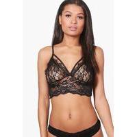 Line Lace Bralet - black