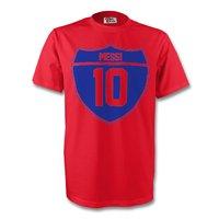 lionel messi barcelona crest tee red